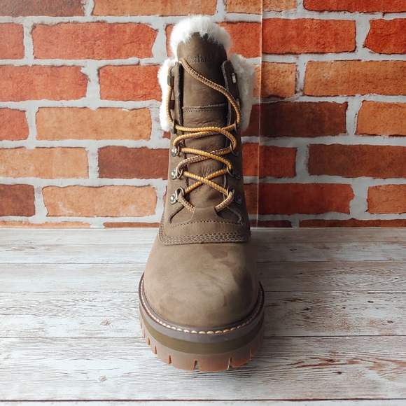 TIMBERLAND WOMEN'S COURMAYEUR VALLEY 6-INCH WATERPROOF BOOTS OLIVE NUBUCK - Picture 3 of 7